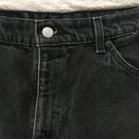 Vintage 950 Levi’s High Waisted Black Denim Cutoff Shorts Size 31 - Picture 2 of 7